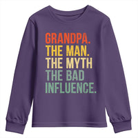 Funny Grandpa Youth Sweatshirt Retro Man Myth Bad Influence Best Funny Fathers Day - Wonder Print Shop