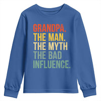 Funny Grandpa Youth Sweatshirt Retro Man Myth Bad Influence Best Funny Fathers Day - Wonder Print Shop