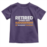 Funny Retirement Toddler T Shirt Retired Under New Management See Grandkids For Details - Wonder Print Shop