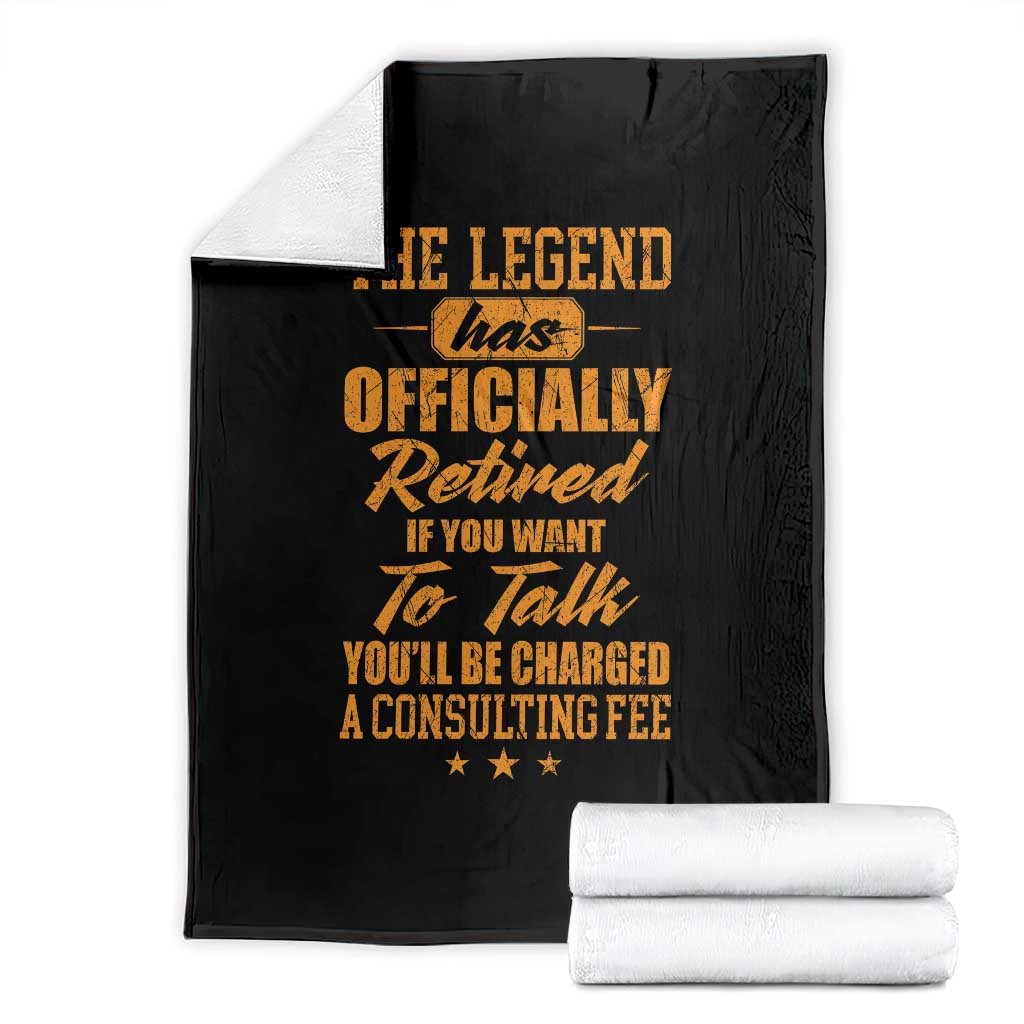 The Legend Has Retired Throw Blanket Funny Retirement Party Gag Gift