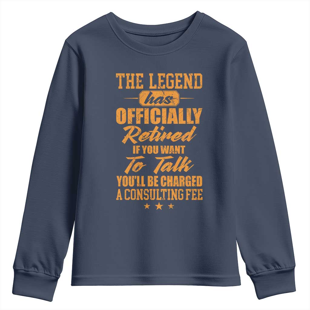 The Legend Has Retired Youth Sweatshirt Funny Retirement Party Gag Gift