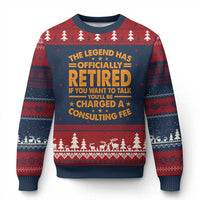 Funny Retirement Ugly Christmas Sweater Funny The Legend Has Retired - Wonder Print Shop