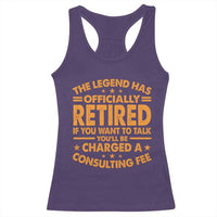 Funny Retirement Racerback Tank Top Funny The Legend Has Retired - Wonder Print Shop
