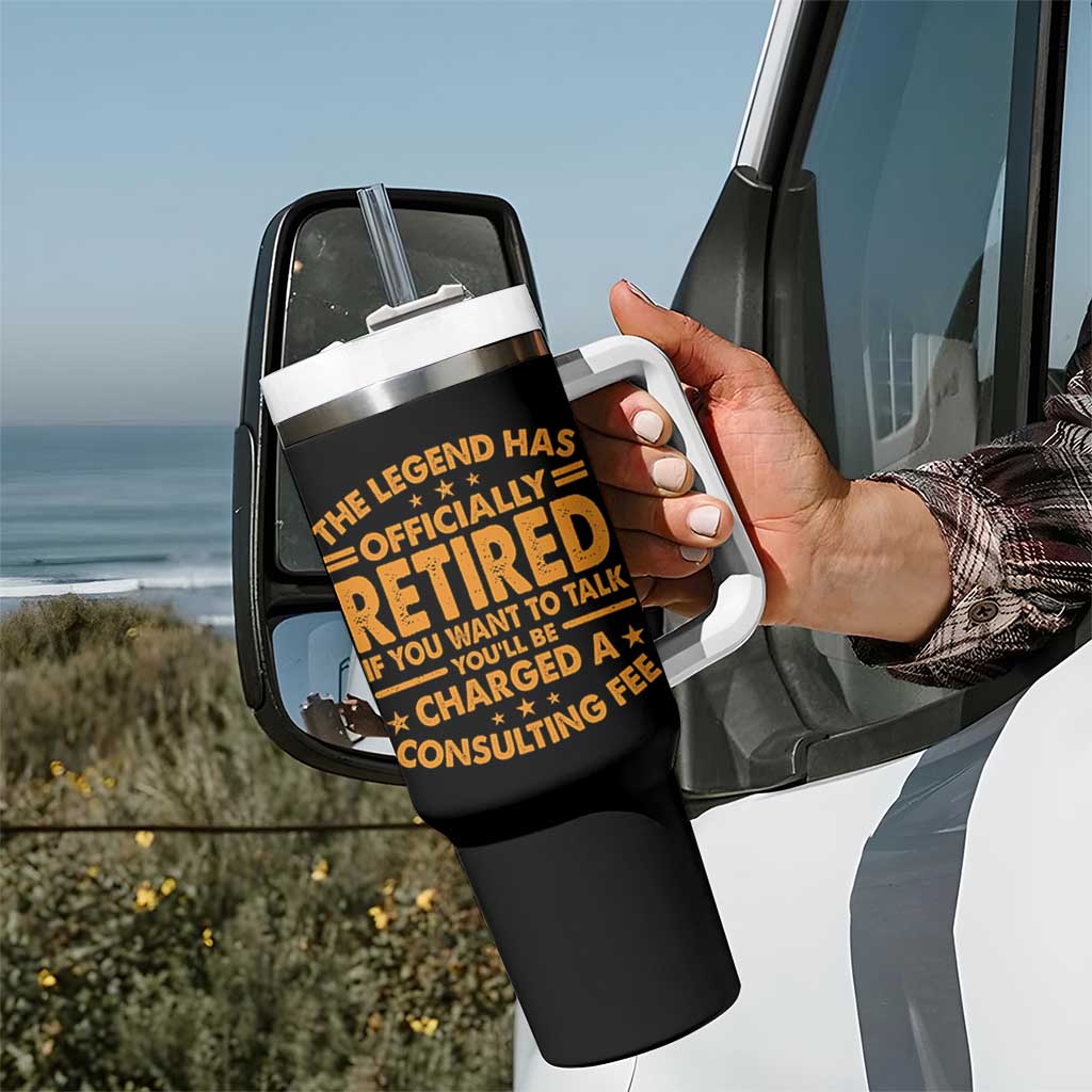 Funny Retirement Tumbler With Handle Funny The Legend Has Retired - Wonder Print Shop