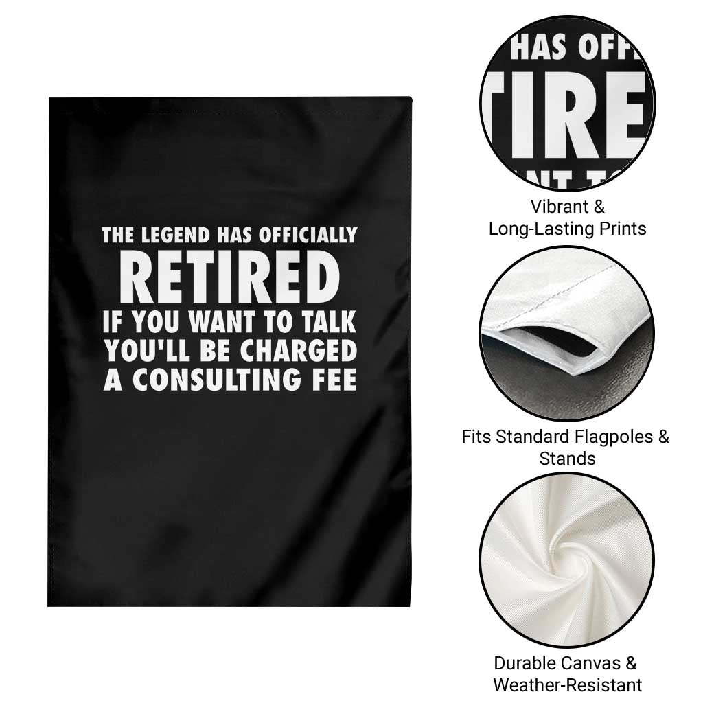 Funny Retirement Garden Flag Funny The Legend Has Retired Grandpa Dad Humor - Wonder Print Shop