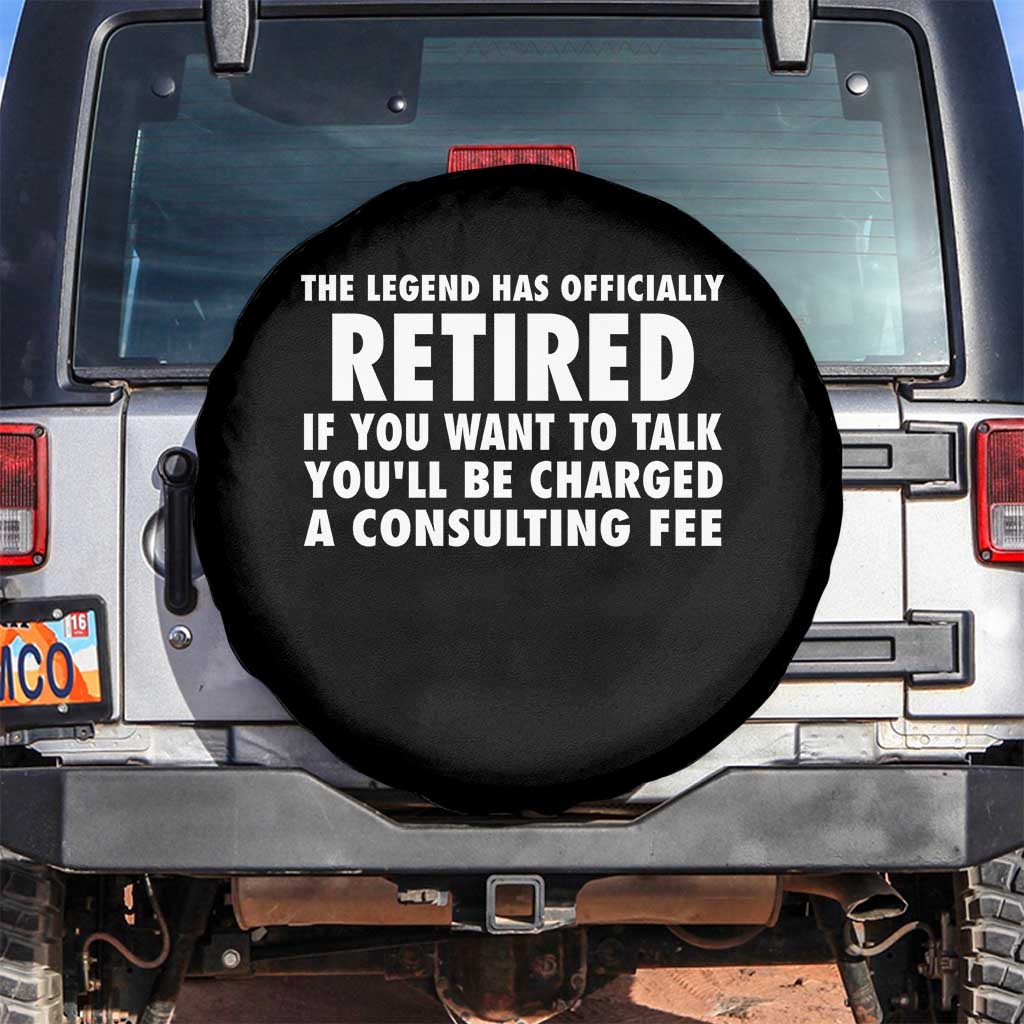 Funny Retirement Spare Tire Cover Funny The Legend Has Retired Grandpa Dad Humor - Wonder Print Shop