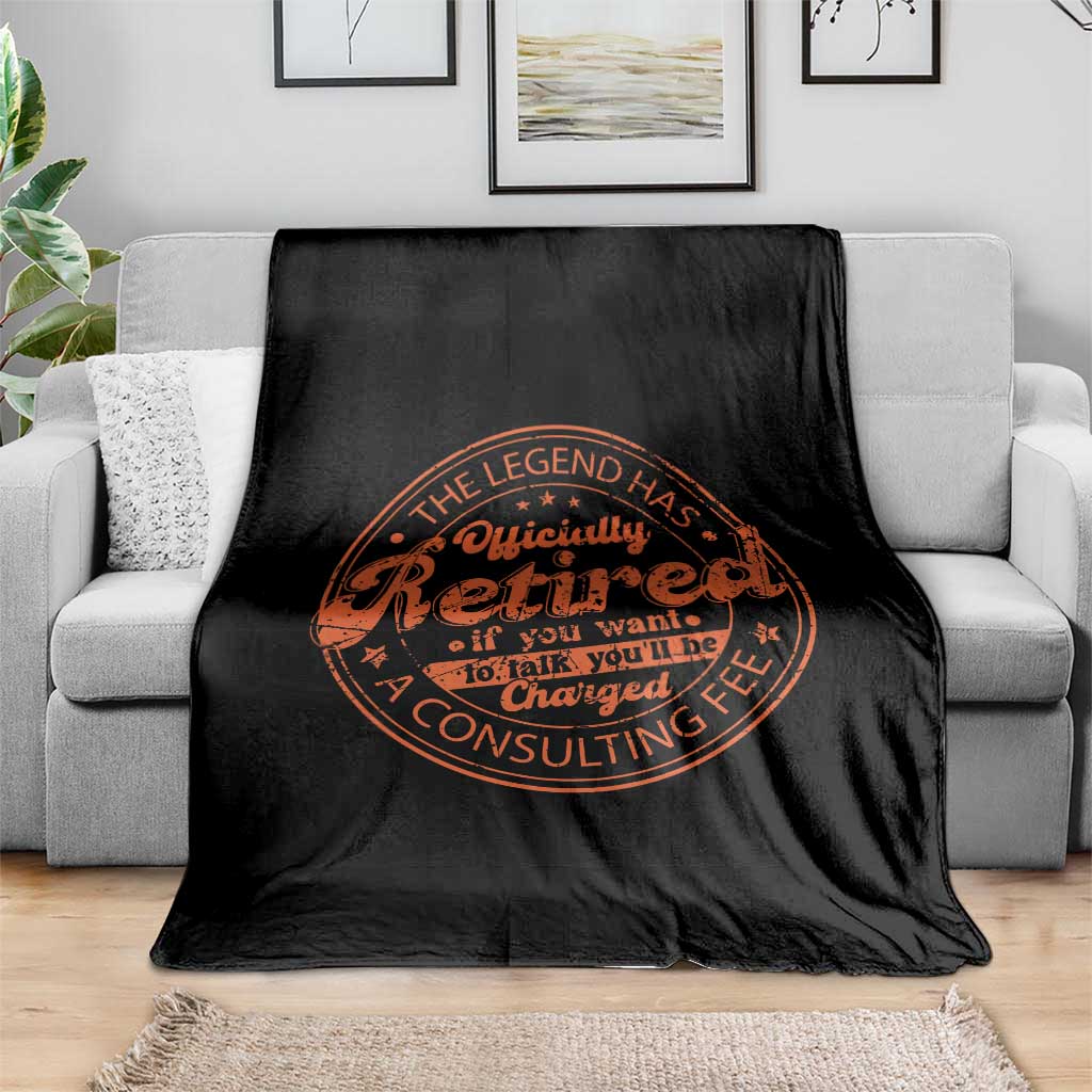 The Legend Has Retired Throw Blanket Retro Funny Retirement Gift Dad Humor