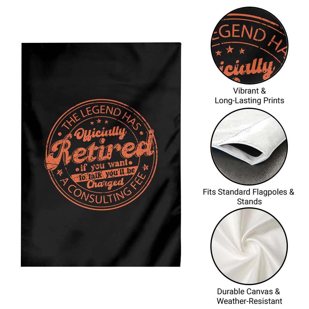 The Legend Has Retired Garden Flag Retro Funny Retirement Gift Dad Humor