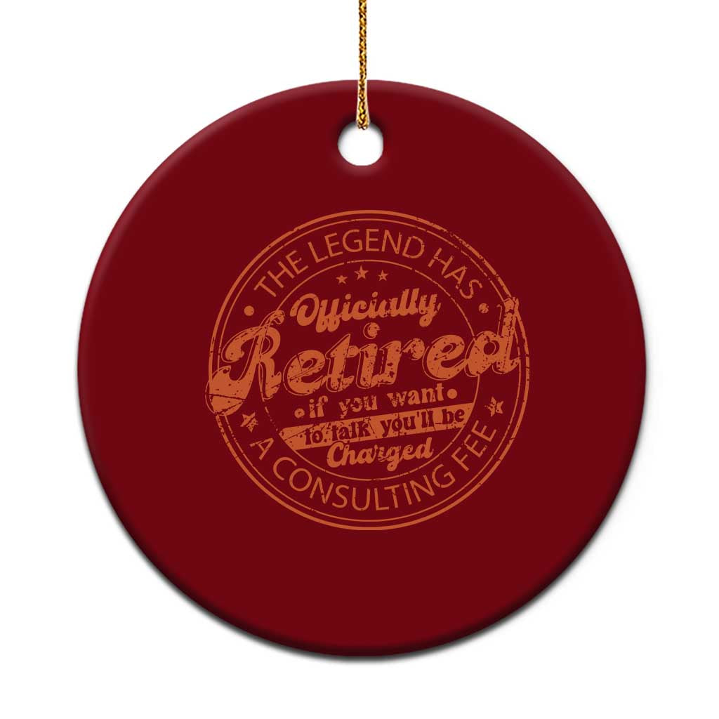 The Legend Has Retired Ceramic Ornament Retro Funny Retirement Gift Dad Humor