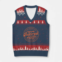 The Legend Has Retired V-Neck Knit Sweater Vest Retro Funny Retirement Gift Dad Humor