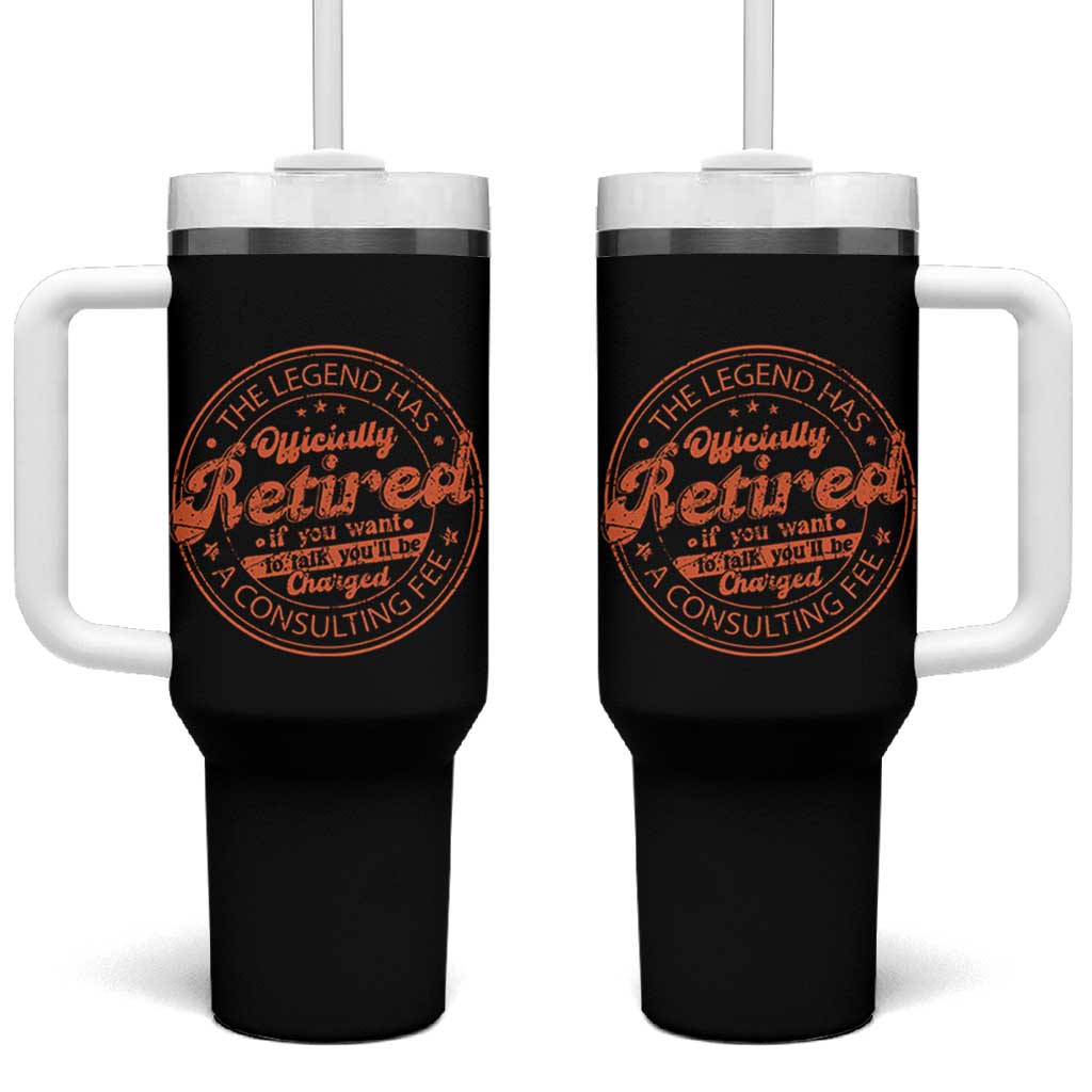 The Legend Has Retired Tumbler With Handle Retro Funny Retirement Gift Dad Humor