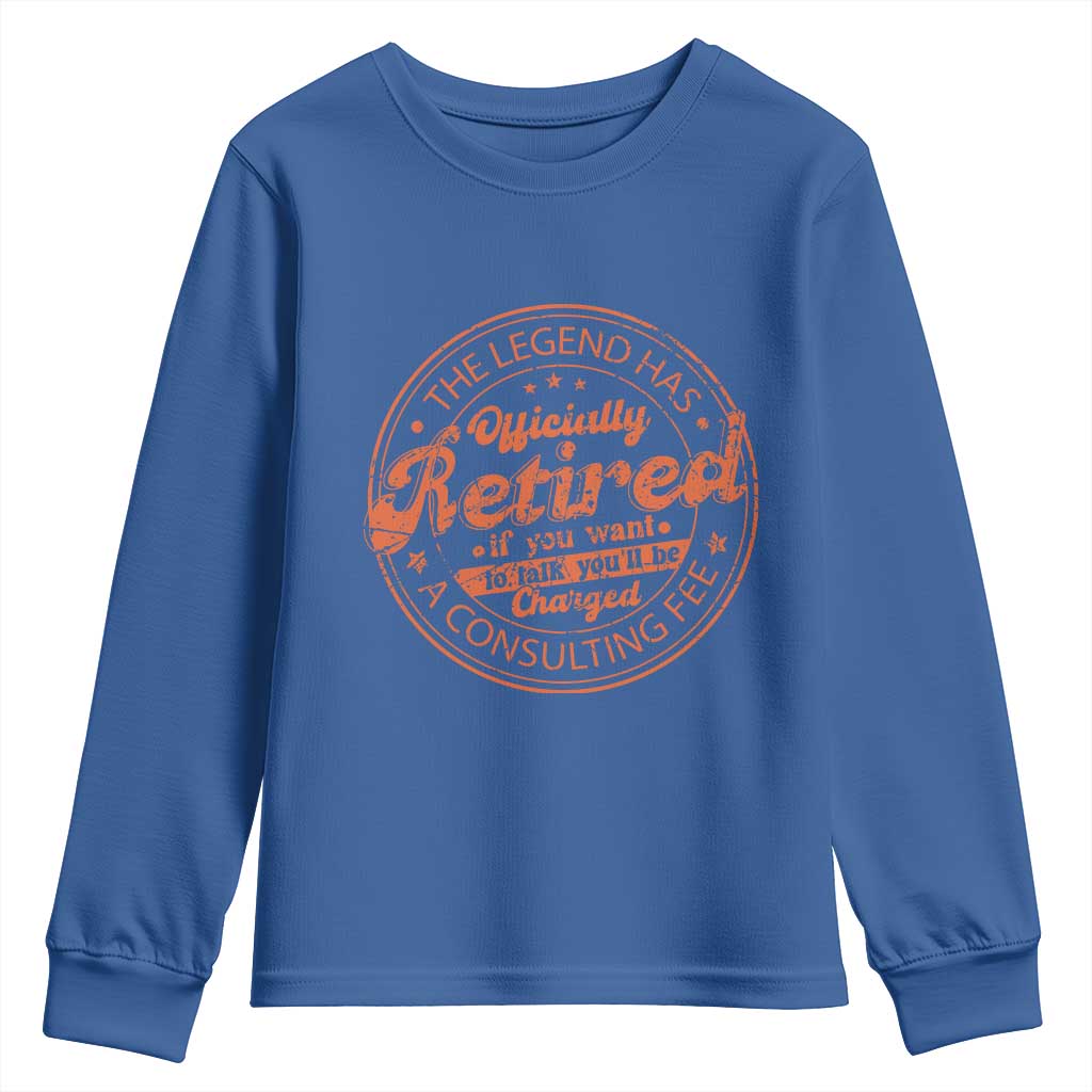 The Legend Has Retired Youth Sweatshirt Retro Funny Retirement Gift Dad Humor