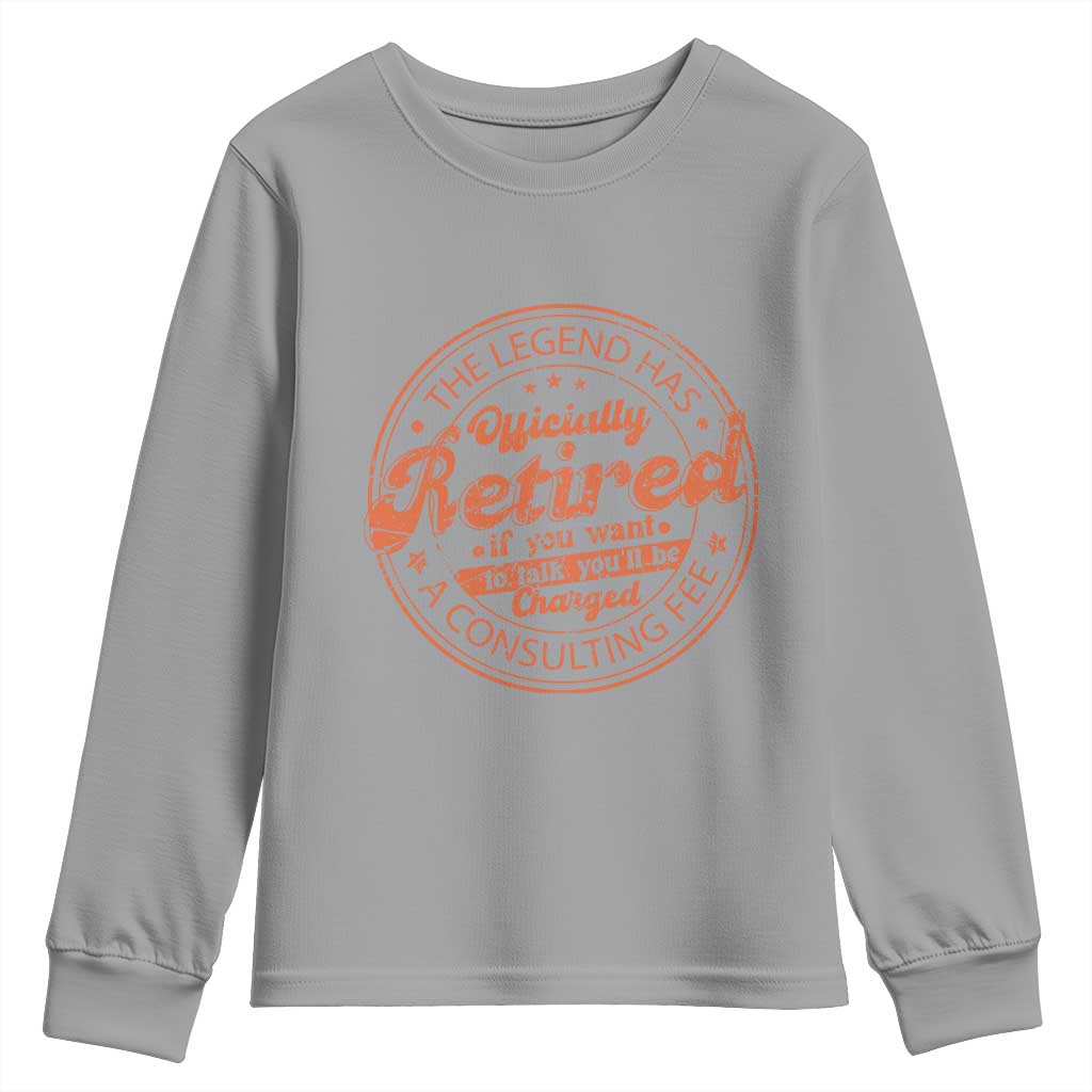 The Legend Has Retired Youth Sweatshirt Retro Funny Retirement Gift Dad Humor