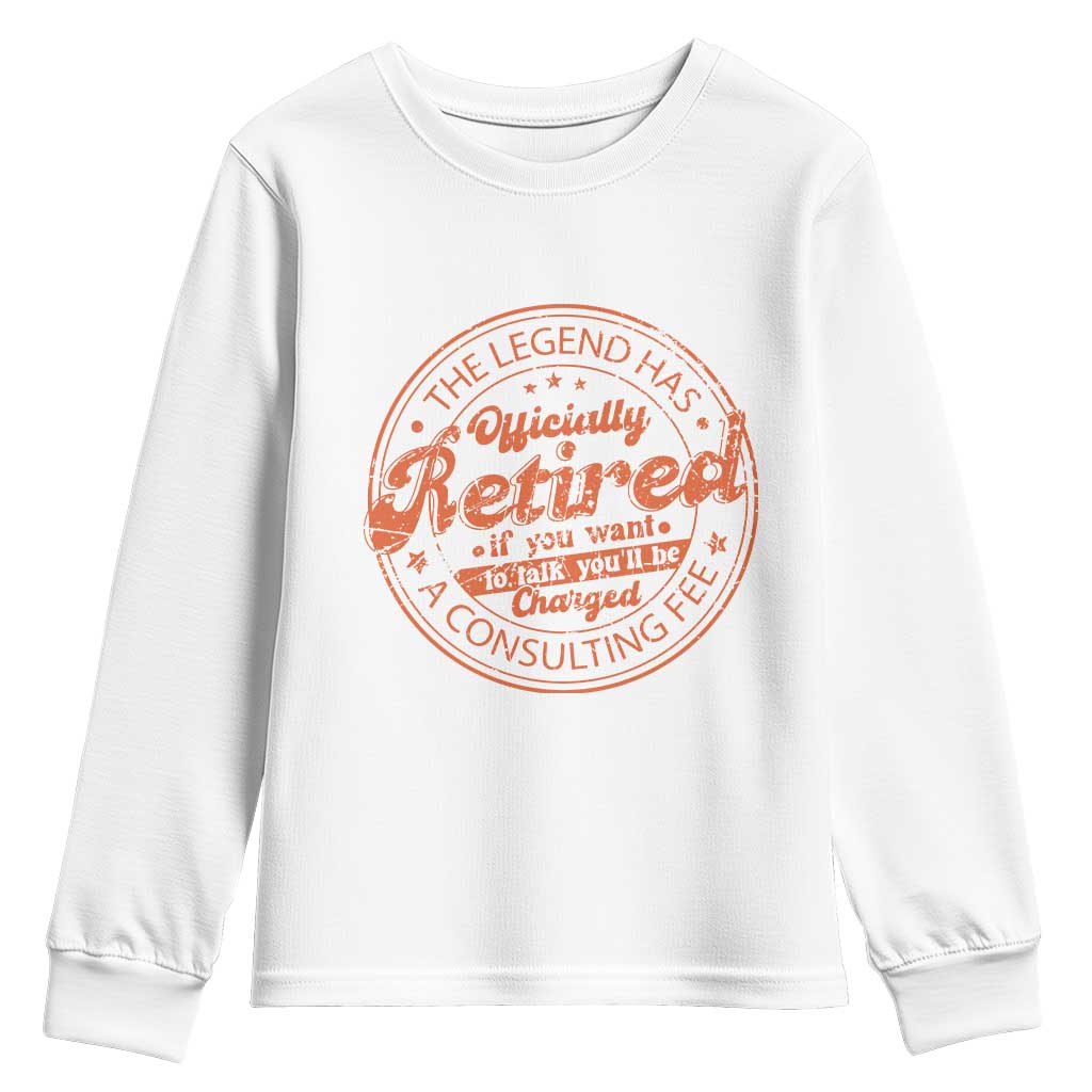 The Legend Has Retired Youth Sweatshirt Retro Funny Retirement Gift Dad Humor