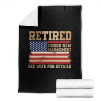 Funny Retirement Throw Blanket See Wife For Details Husband Dad Grandpa Humor US Flag