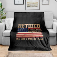 Funny Retirement Throw Blanket See Wife For Details Husband Dad Grandpa Humor US Flag