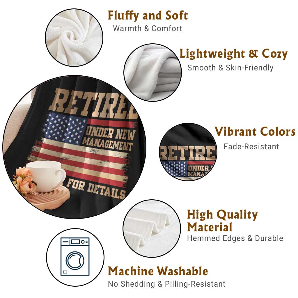 Funny Retirement Throw Blanket See Wife For Details Husband Dad Grandpa Humor US Flag