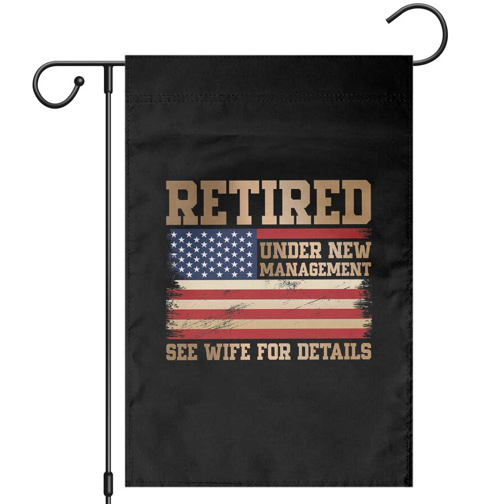 Funny Retirement Garden Flag See Wife For Details Husband Dad Grandpa Humor US Flag