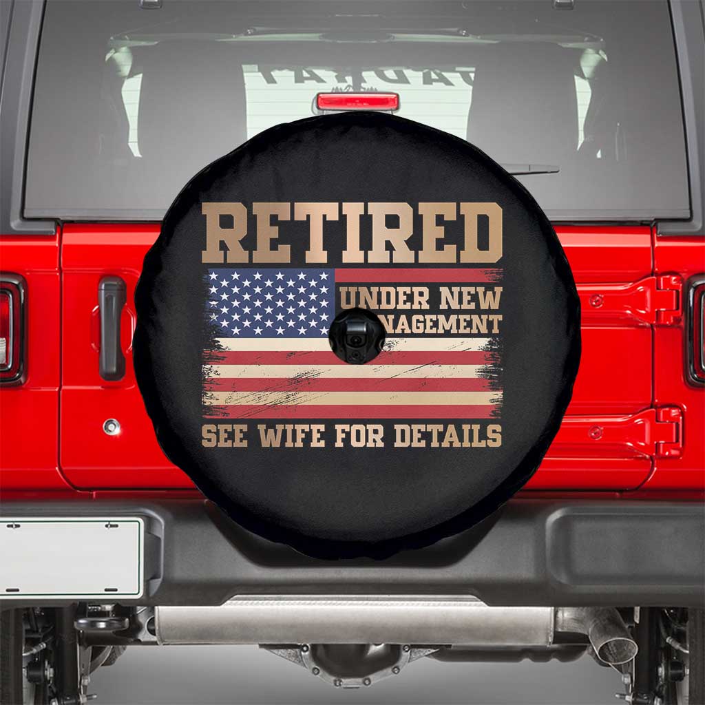 Funny Retirement Spare Tire Cover See Wife For Details Husband Dad Grandpa Humor US Flag