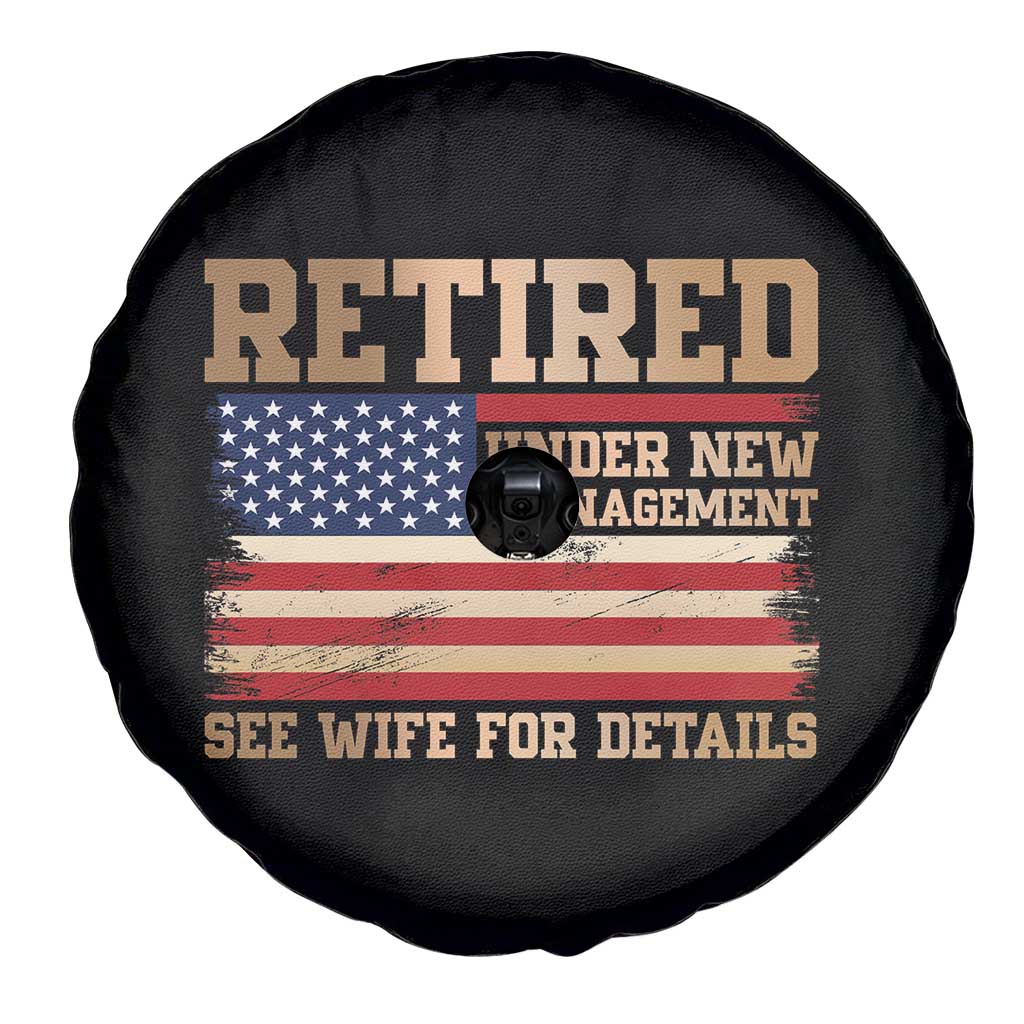 Funny Retirement Spare Tire Cover See Wife For Details Husband Dad Grandpa Humor US Flag