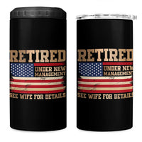 Funny Retirement 4 in 1 Can Cooler Tumbler See Wife For Details Husband Dad Grandpa Humor US Flag