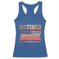 Funny Retirement Racerback Tank Top See Wife For Details Husband Dad Grandpa Humor US Flag