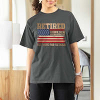 Funny Retirement T Shirt For Women See Wife For Details Husband Dad Grandpa Humor US Flag