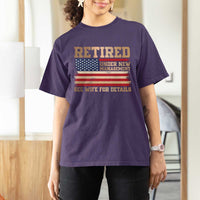 Funny Retirement T Shirt For Women See Wife For Details Husband Dad Grandpa Humor US Flag