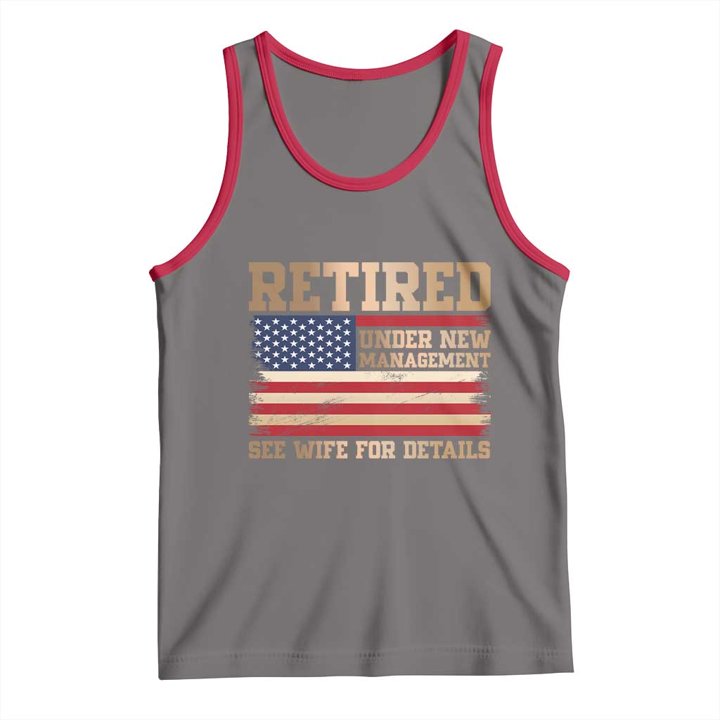 Funny Retirement Tank Top See Wife For Details Husband Dad Grandpa Humor US Flag
