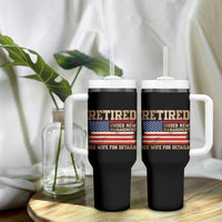 Funny Retirement Tumbler With Handle See Wife For Details Husband Dad Grandpa Humor US Flag