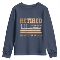 Funny Retirement Youth Sweatshirt See Wife For Details Husband Dad Grandpa Humor US Flag