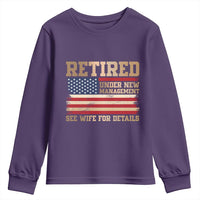 Funny Retirement Youth Sweatshirt See Wife For Details Husband Dad Grandpa Humor US Flag