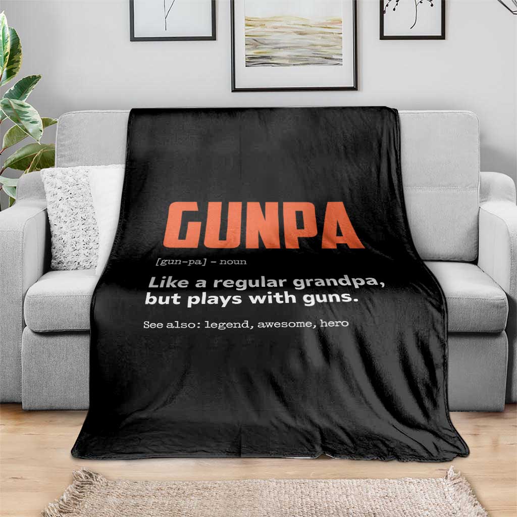 Funny Gunpa Throw Blanket Gun Lover Grandpa Pro Gun Enthusiast - Wonder Print Shop