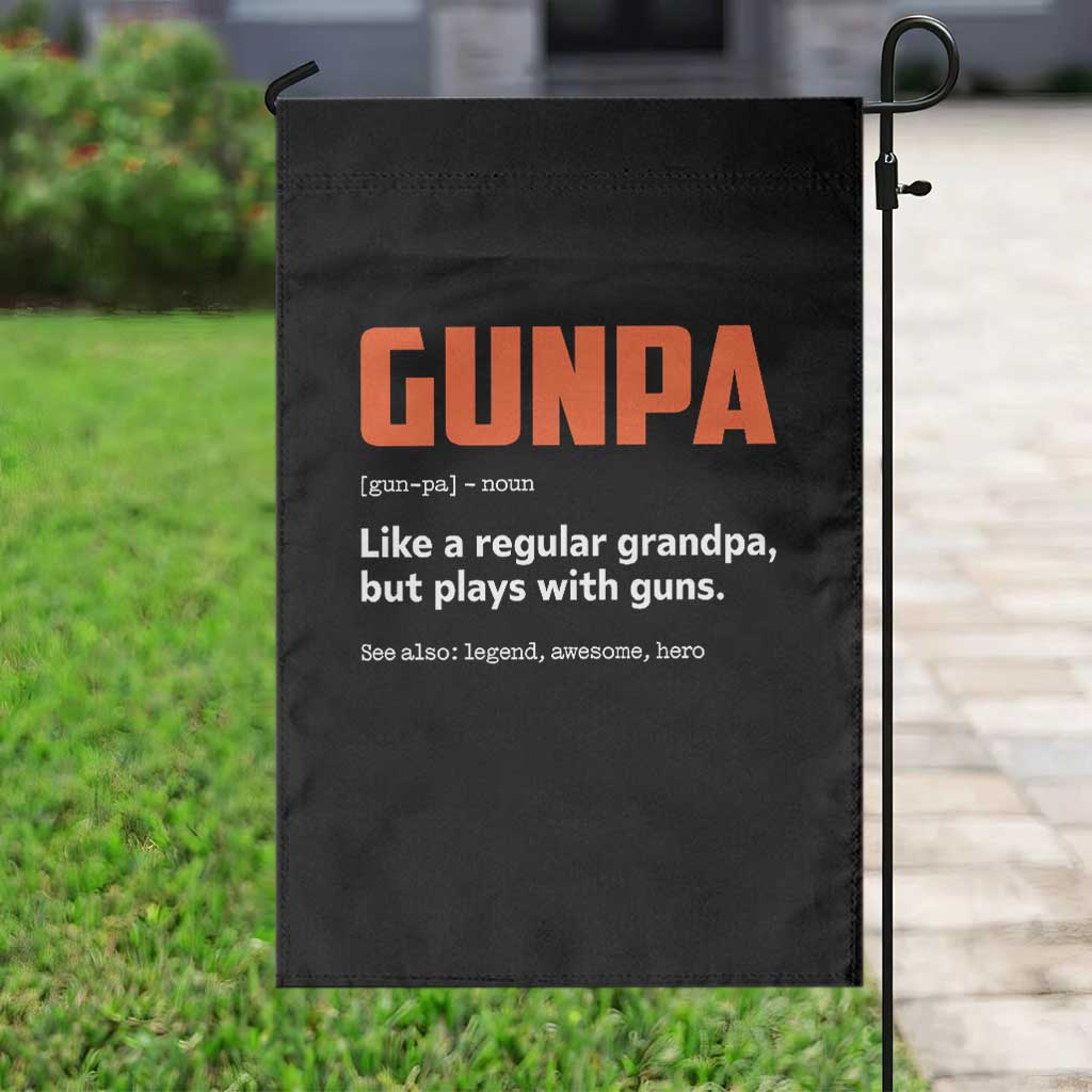 Funny Gunpa Garden Flag Gun Lover Grandpa Pro Gun Enthusiast - Wonder Print Shop
