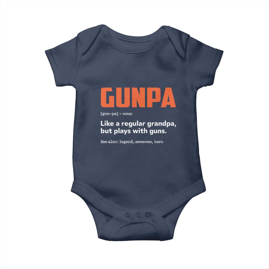 Funny Gunpa Baby Onesie Gun Lover Grandpa Pro Gun Enthusiast - Wonder Print Shop