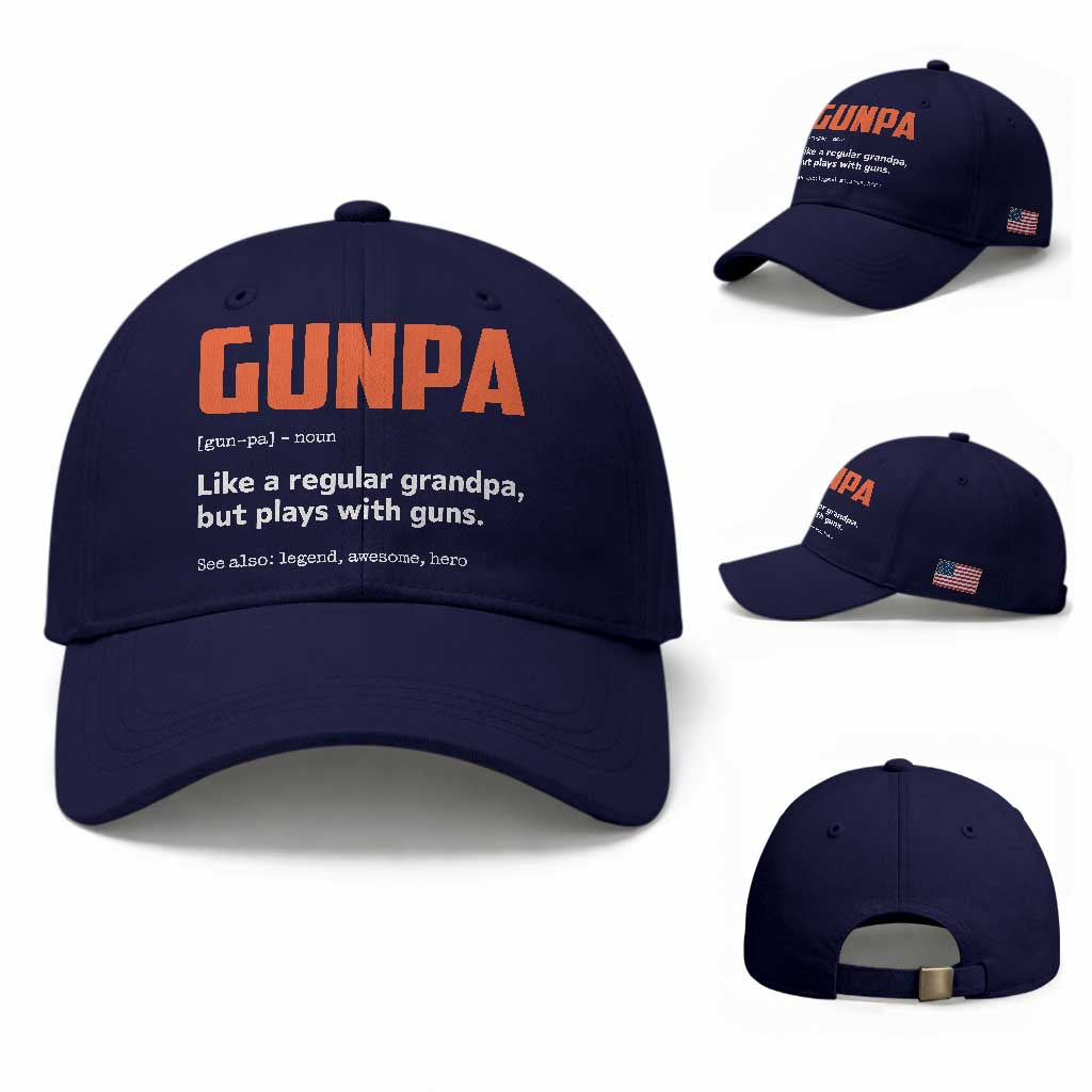 Funny Gunpa Baseball Cap Gun Lover Grandpa Pro Gun Enthusiast