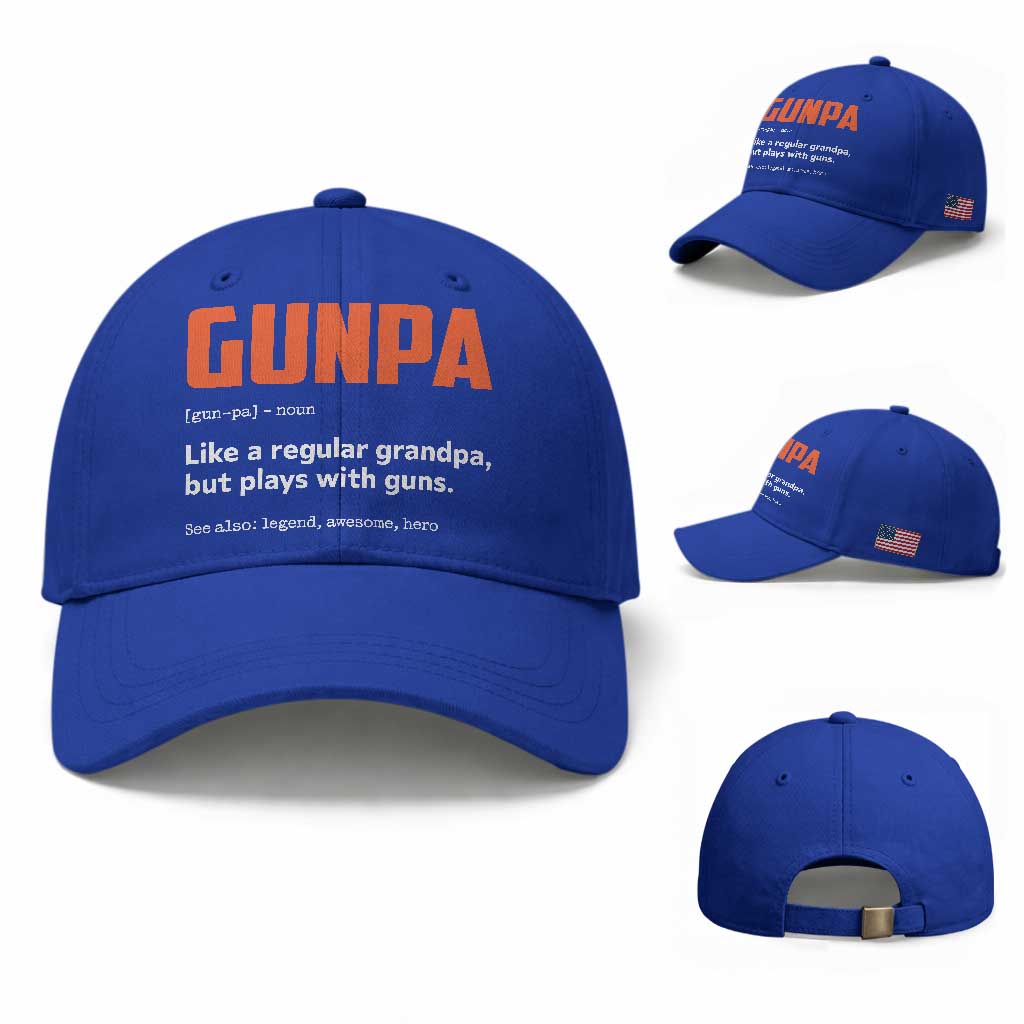 Funny Gunpa Baseball Cap Gun Lover Grandpa Pro Gun Enthusiast