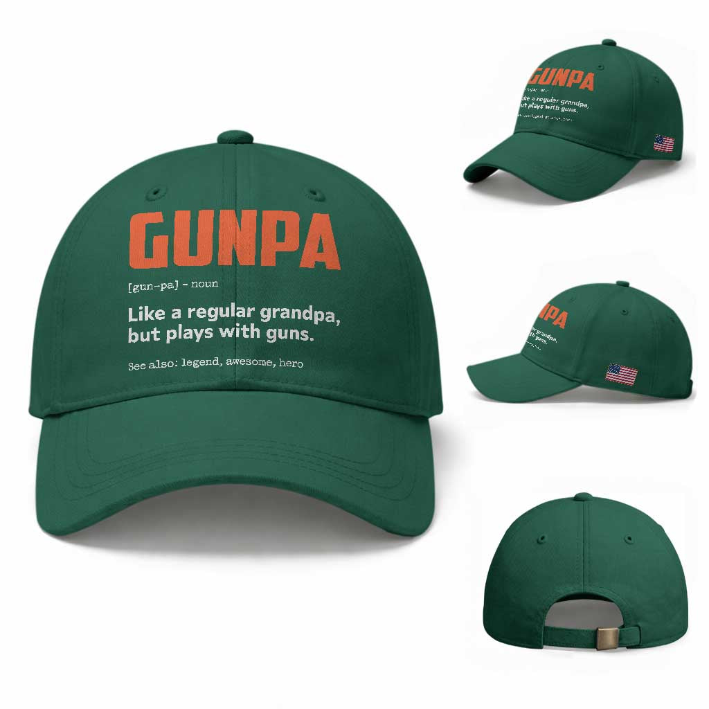 Funny Gunpa Baseball Cap Gun Lover Grandpa Pro Gun Enthusiast