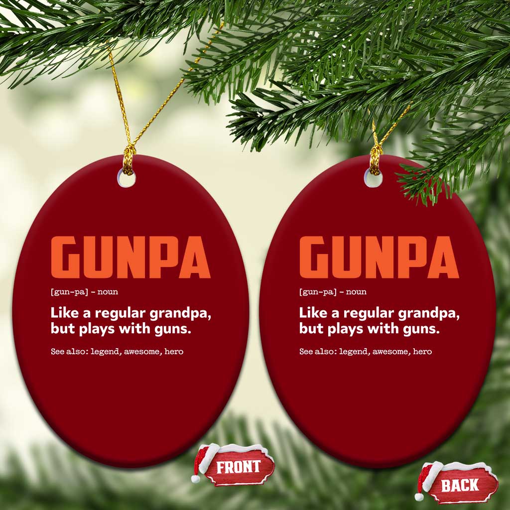 Funny Gunpa Ceramic Ornament Gun Lover Grandpa Pro Gun Enthusiast - Wonder Print Shop