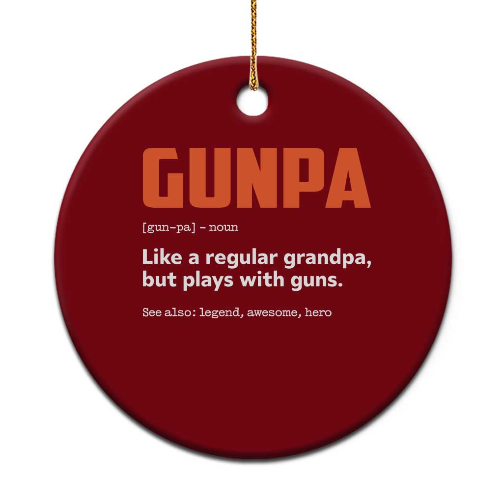 Funny Gunpa Ceramic Ornament Gun Lover Grandpa Pro Gun Enthusiast - Wonder Print Shop