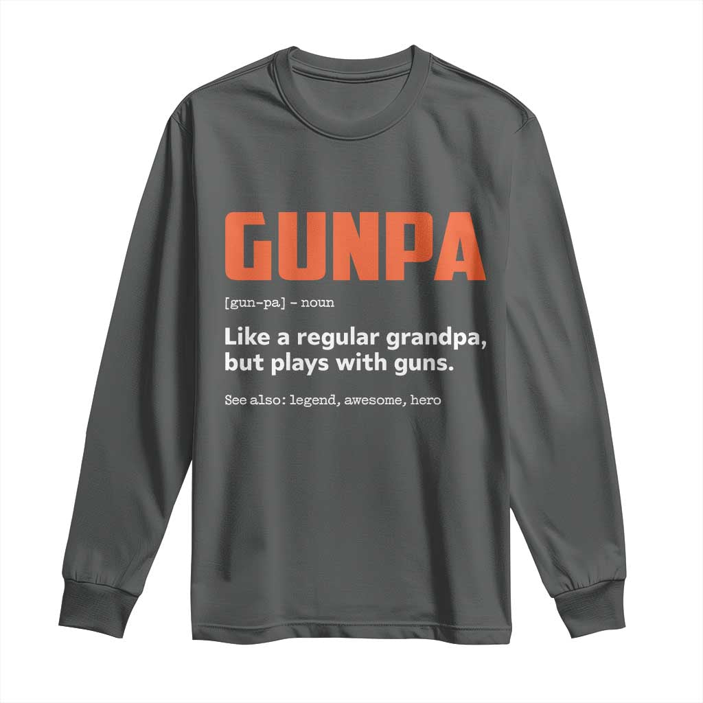 Funny Gunpa Long Sleeve Shirt Gun Lover Grandpa Pro Gun Enthusiast - Wonder Print Shop