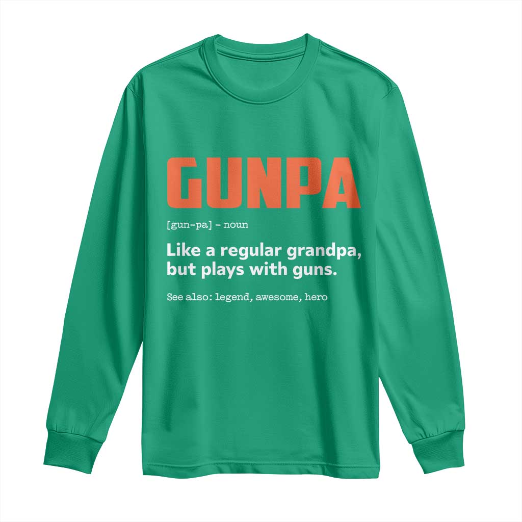 Funny Gunpa Long Sleeve Shirt Gun Lover Grandpa Pro Gun Enthusiast - Wonder Print Shop
