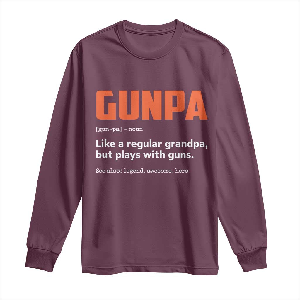 Funny Gunpa Long Sleeve Shirt Gun Lover Grandpa Pro Gun Enthusiast - Wonder Print Shop