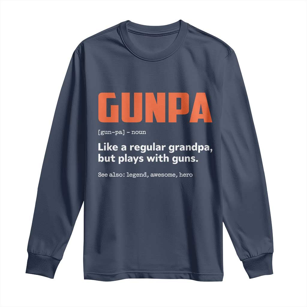 Funny Gunpa Long Sleeve Shirt Gun Lover Grandpa Pro Gun Enthusiast - Wonder Print Shop