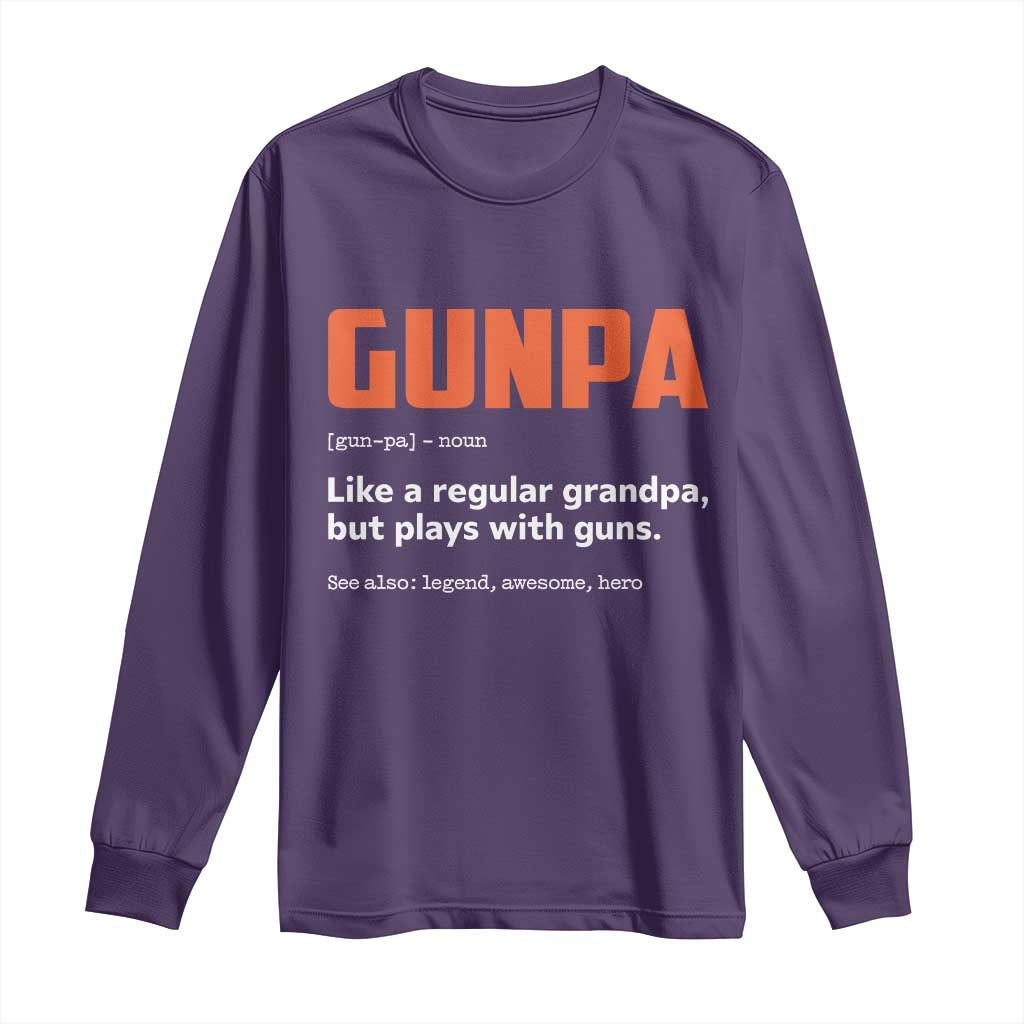 Funny Gunpa Long Sleeve Shirt Gun Lover Grandpa Pro Gun Enthusiast - Wonder Print Shop