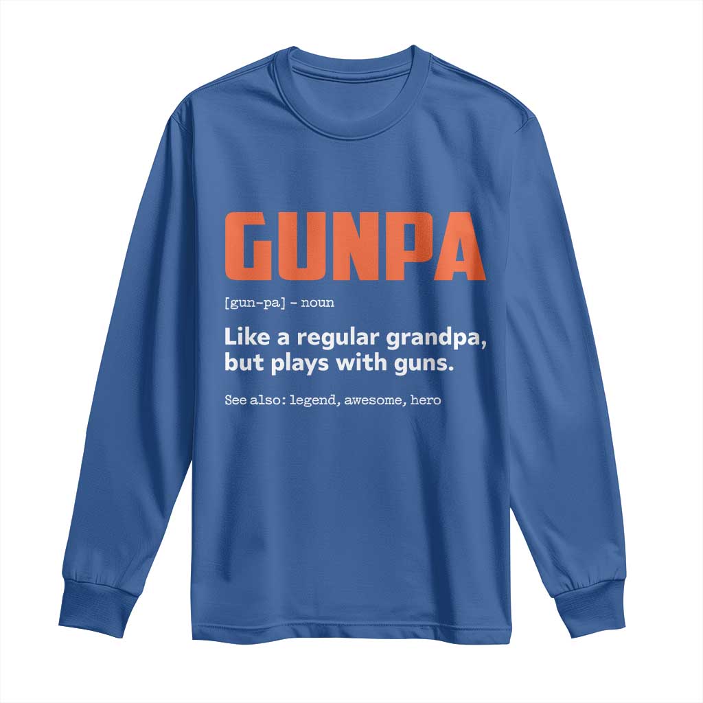 Funny Gunpa Long Sleeve Shirt Gun Lover Grandpa Pro Gun Enthusiast - Wonder Print Shop