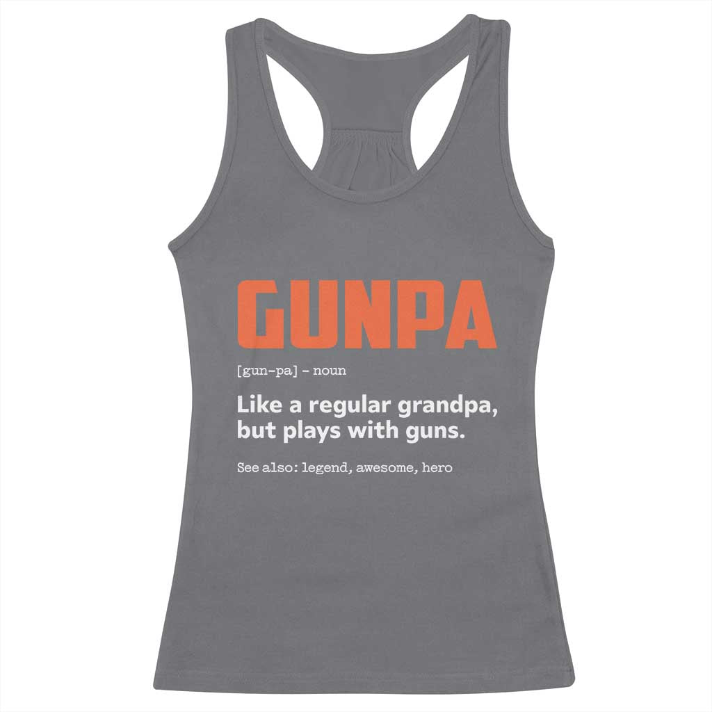 Funny Gunpa Racerback Tank Top Gun Lover Grandpa Pro Gun Enthusiast - Wonder Print Shop