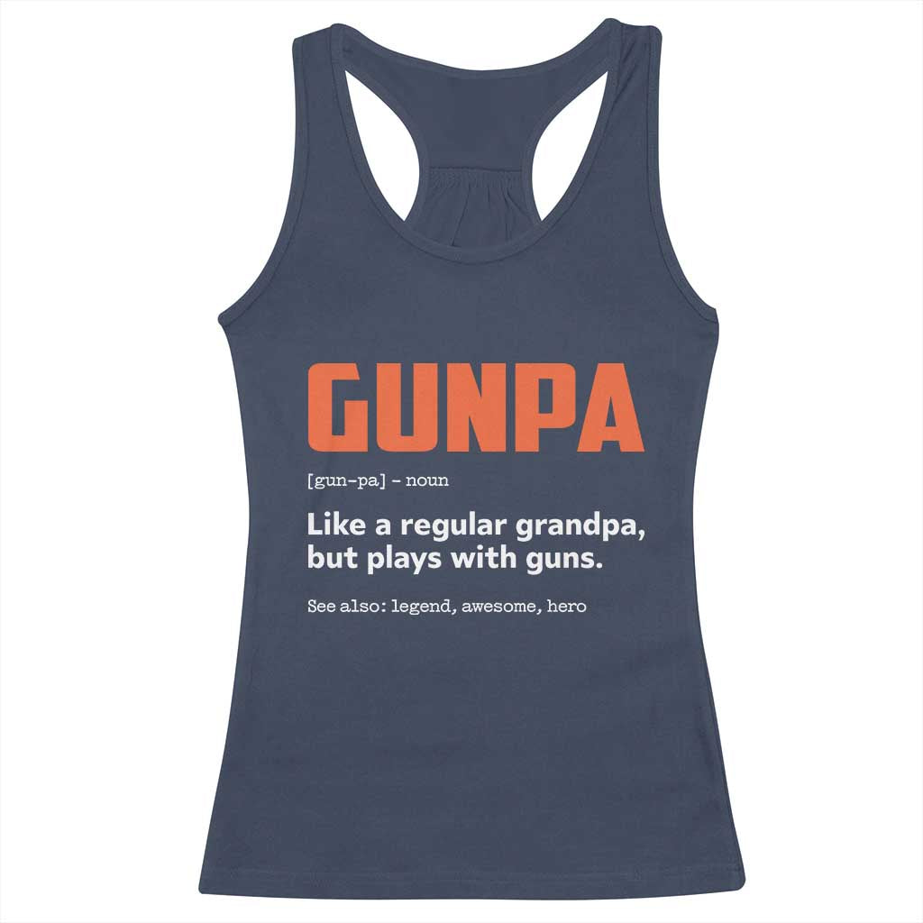 Funny Gunpa Racerback Tank Top Gun Lover Grandpa Pro Gun Enthusiast - Wonder Print Shop