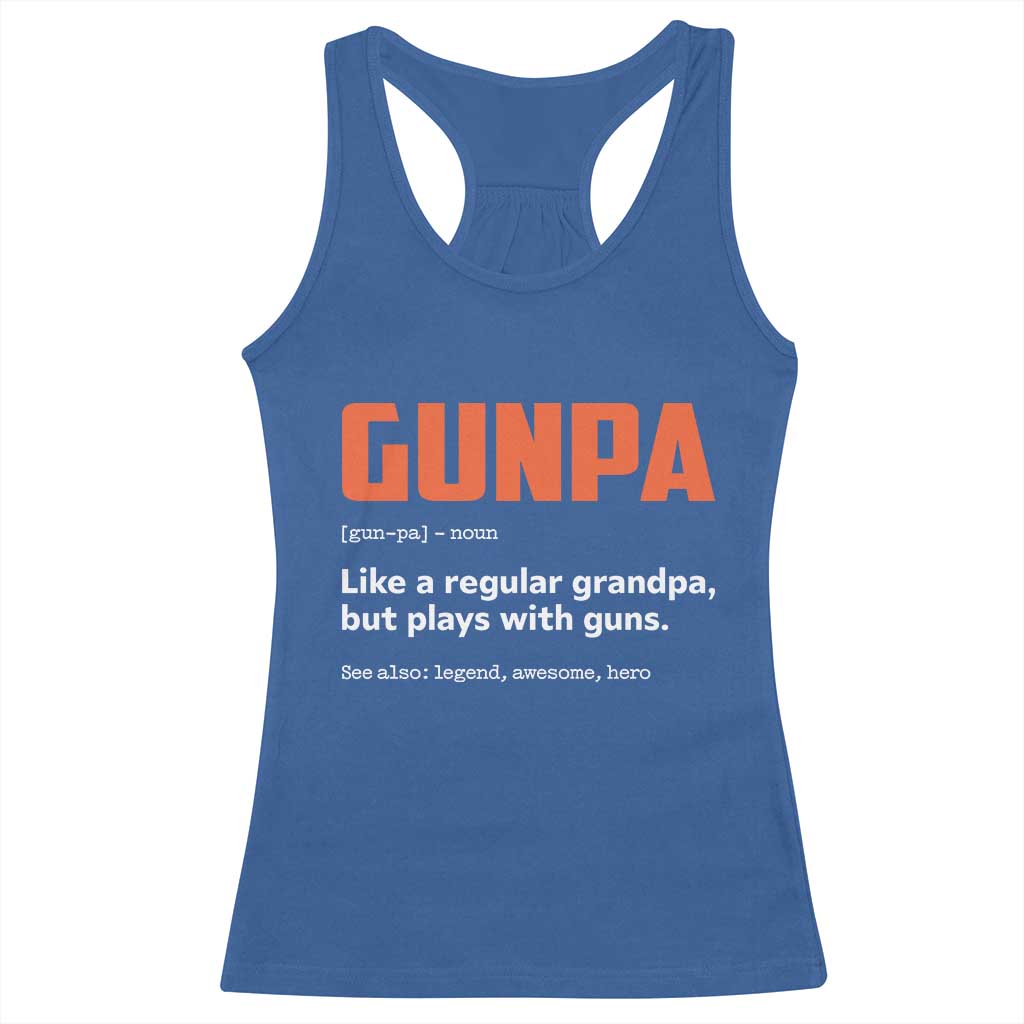Funny Gunpa Racerback Tank Top Gun Lover Grandpa Pro Gun Enthusiast - Wonder Print Shop
