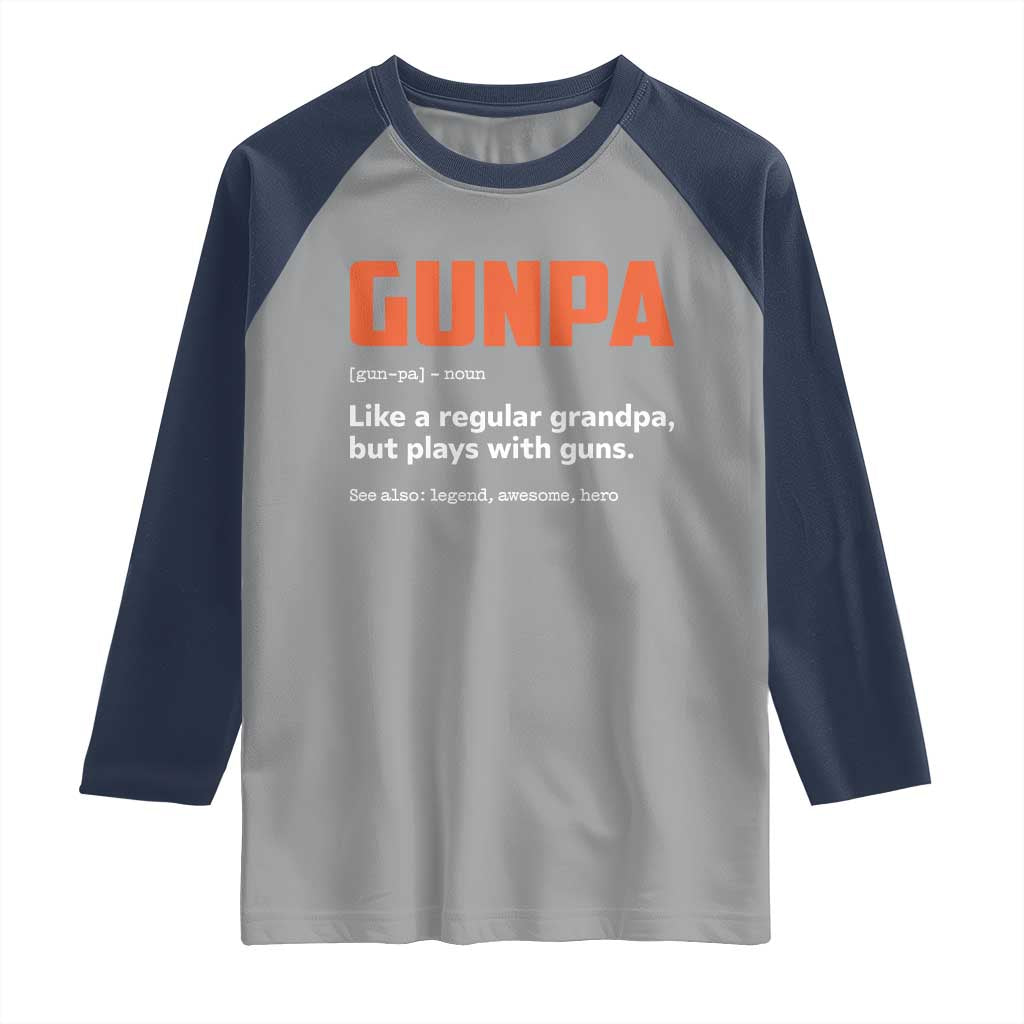 Funny Gunpa Raglan Shirt Gun Lover Grandpa Pro Gun Enthusiast - Wonder Print Shop